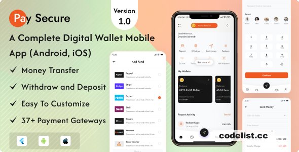 Pay Secure v1.0 - Digital Wallet Application For User (Android, iOS)