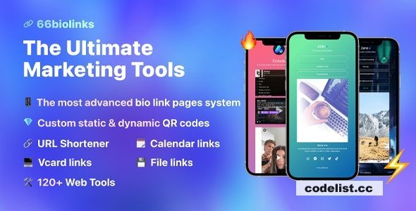 66biolinks v58.0.0 - Bio Links, URL Shortener, QR Codes & Web Tools (SAAS) - nulled