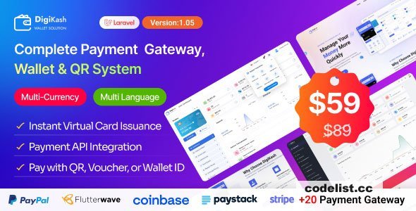 DigiKash v1.0 - Complete Payment Gateway, Wallet & QR System