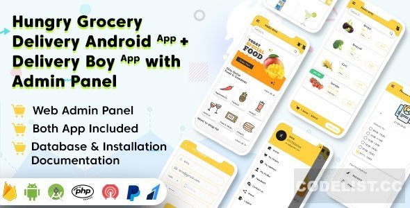 Hungry Grocery Delivery Android App and Delivery Boy App with Interactive Admin Panel v1.4