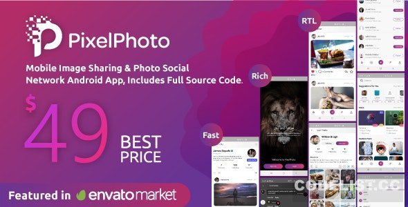 PixelPhoto Android v1.9 - Mobile Image Sharing & Photo Social Network Application