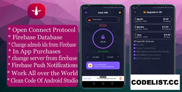 Solid VPN With Firebase Database And OPEN CONNECT PROTOCOL v1.0.0