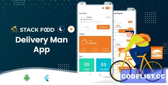StackFood Multi Restaurant - Food Ordering Delivery Man App v2.0