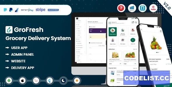 GroFresh v2.0 - (Grocery, Pharmacy, eCommerce, Store) App and Web with Laravel Admin Panel + Delivery App - nulled