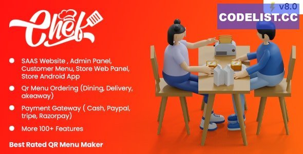 CHEF v8.0 - SaaS - Contactless Multi-restaurant QR Menu Maker