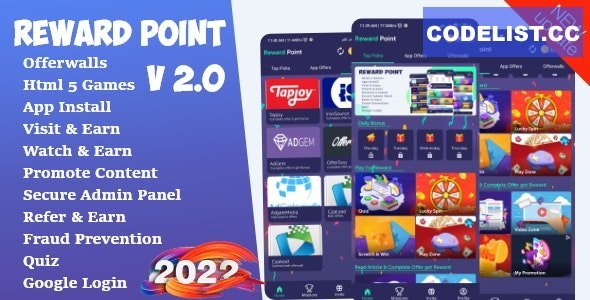 Reward Point v2.0 - Html Games + Offerwall - nulled