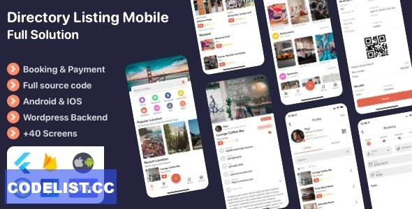 Listar FluxPro v1.1.6 - Flutter mobile directory listing & booking - Wordpress Backend