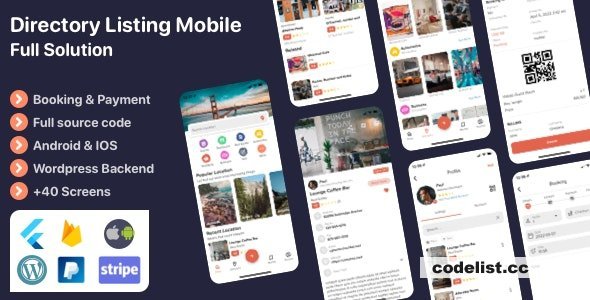 Listar FluxPro v1.2.0 - Flutter mobile directory listing & booking - Wordpress Backend