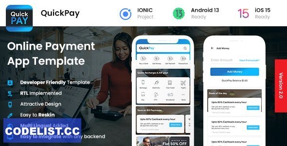 QuickPay v3.1 - 2 App Template - Online Bill Payment App