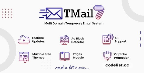 TMail v7.7 - Multi Domain Temporary Email System - nulled