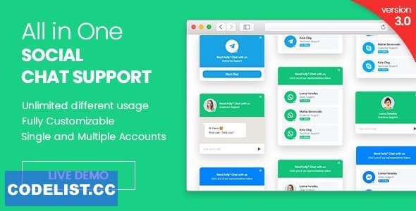 WhatsApp Chat Support &amp; All in One v3.0 - jQuery Plugin