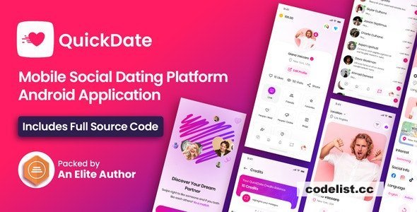 QuickDate Android v3.4 - Mobile Social Dating Platform Application