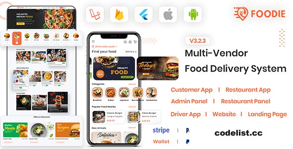 Foodie v4.1 - UberEats Clone - Food Delivery App - Multiple Restaurant Food Delivery Flutter App