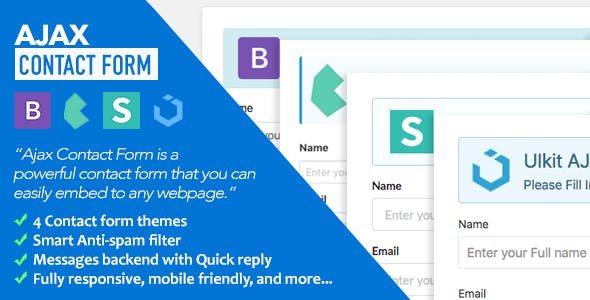 Ajax Contact Form with Bootstrap, Semantic UI, Bulma, & UIkit Forms v1.1