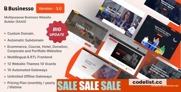 Businesso v3.0 - Business Website Builder SAAS (Multitenancy) - nulled