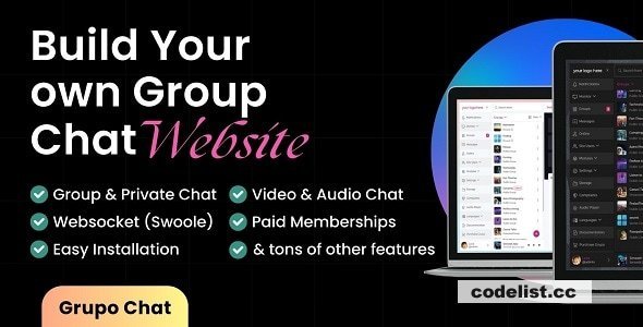 Grupo Chat v3.1.0 - Chat Room & Private Chat - Video Chat & Audio Chat - Group Video Chat - PHP Chat Code - nulled