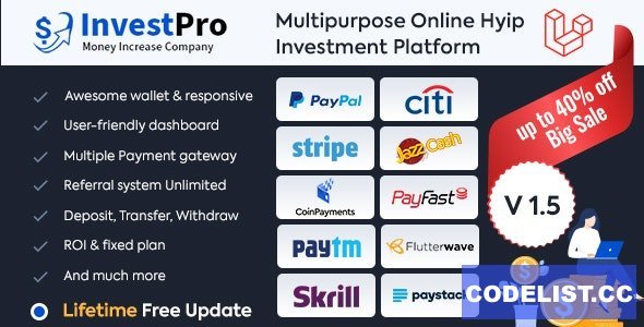 InvestPro v1.0.5 – Wallet &amp; Banking Online Hyip Investment Platform
