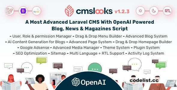 CMSLooks v1.2.1 - Laravel CMS With OpenAI Powered Blog, News & Magazines Script - nulled
