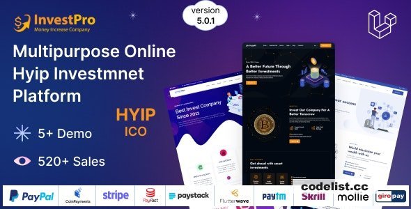 Hyip InvestPro v5.0.1 – Advance HYIP &amp; ICO Investment Wallet &amp; Banking Platform
