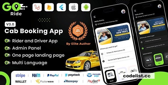GORIDE v4.3 - InDriver Clone - Flutter Complete Taxi Booking Solution with Bidding Option