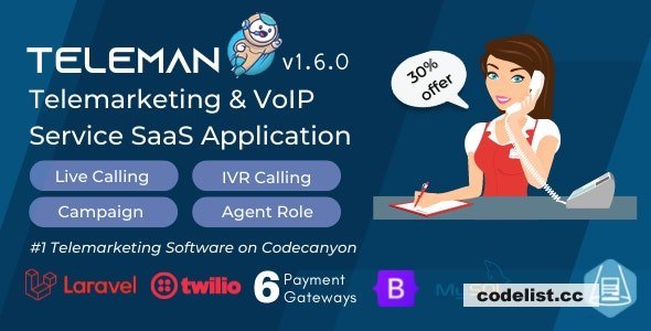 Teleman v1.6.0 - Telemarketing &amp; VoIP Service SaaS Application