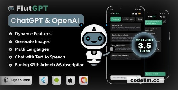 FlutGpt v2.4 - ChatGPT Flutter Full Application