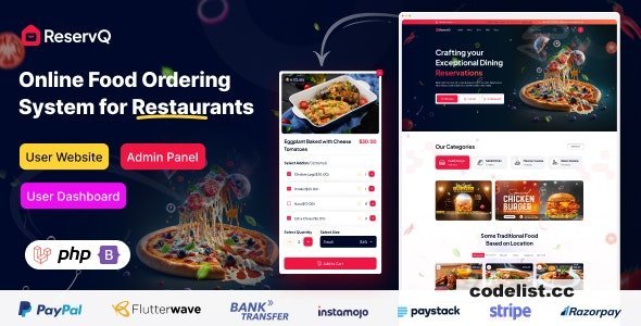 Reservq v1.4.2 - Online Food Ordering System for Restaurants Laravel Script