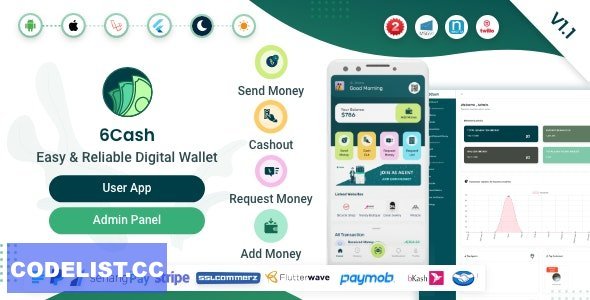 6Cash v4.0 - Digital Wallet Mobile App with Laravel Admin Panel - nulled