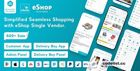 eShop v4.0.5.1 - eCommerce Single Vendor App - Shopping eCommerce App with Flutter - nulled