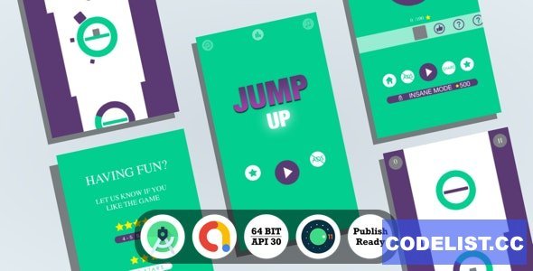 Jump Up : (Android Studio+Admob+Reward Video+Inapp+Leaderboard+ready to publish) 6 February 2021