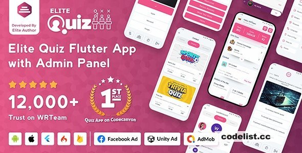 Elite Quiz v2.2.5 - Trivia Quiz - Quiz Game - Flutter Full App + Admin Panel - nulled