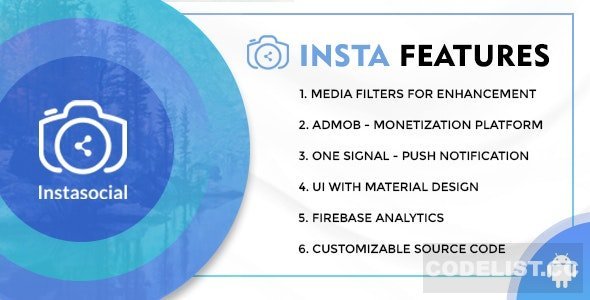 Instasocial v1.0 - An Instagram like social media app with creative filters and editing tools