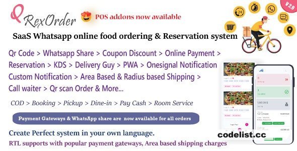 QrexOrder v3.2 - SaaS Restaurants / QR Menu / WhatsApp Online ordering / Reservation system - nulled