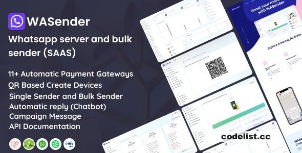 WASender v2.0 - Whatsapp server and bulk sender (SAAS)