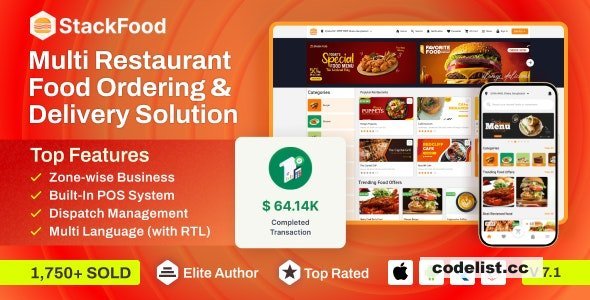 StackFood v8.2 - Multi Restaurant Food Delivery App with Laravel Admin and Restaurant Panel - nulled