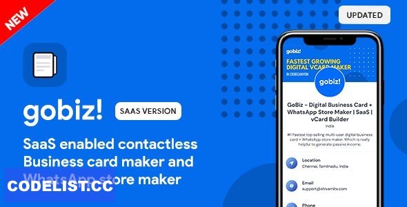 GoBiz v5.2.0 - Digital Business Card + WhatsApp Store Maker | SaaS | vCard Builder - nulled
