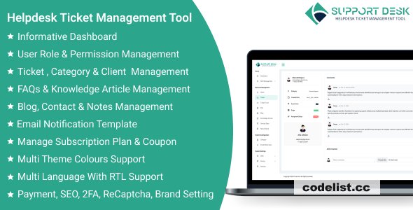 Support Desk SaaS v1.5 - Helpdesk Ticket Management Tool