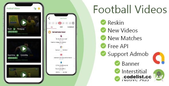 Football Videos ODDs Comparison and Live Score App + Admob v1.6