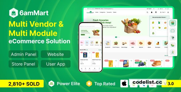 6amMart v3.3 - Multivendor Food, Grocery, eCommerce, Parcel, Pharmacy delivery app with Admin & Website - nulled