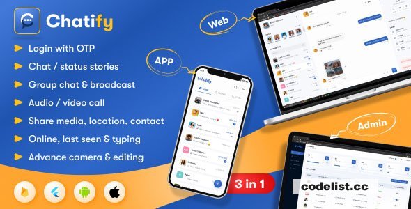 Chatify v1.0.9 - Whatsapp Clone Full Chat &amp; Call App