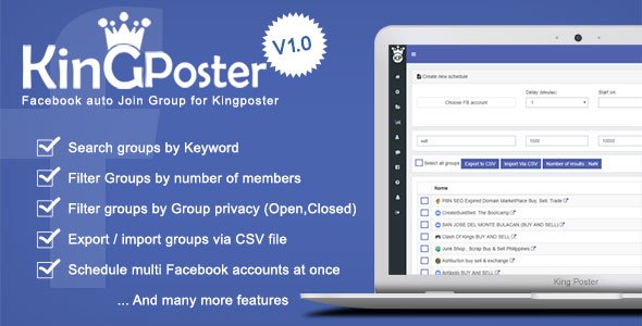 Facebook Auto join groups v1.0.1 - Module for Kingposter