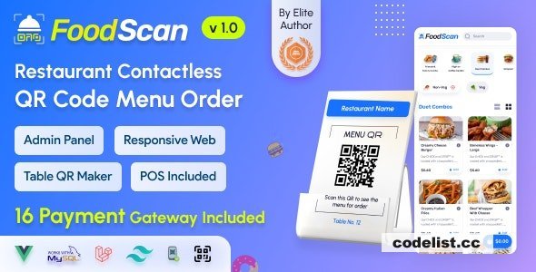 FoodScan v2.3 - Qr Code Restaurant Menu Maker and Contactless Table Ordering System with Restaurant POS - nulled