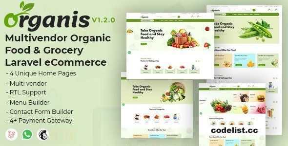 Organis v1.2.2 - Multivendor Organic Food &amp; Grocery Laravel eCommerce - nulled