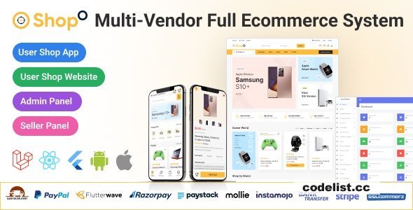Shopo eCommerce v3.9.4 - Multivendor eCommerce Flutter App with Admin Panel &amp; Website