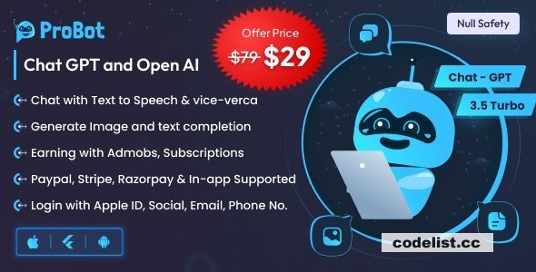 ProBot v2.0.3 - Open AI Chat, Writing Assistant & Image Generator