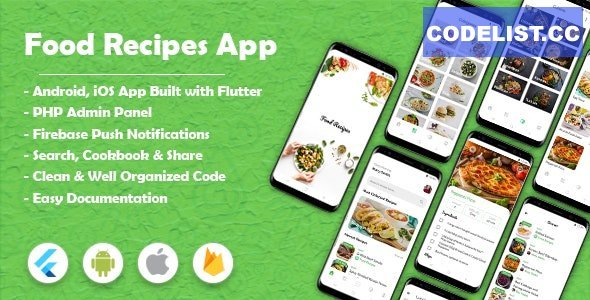 Food Recipes Flutter App (Android &amp; iOS) v1.7
