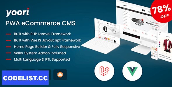 YOORI v1.2.2 - Laravel Vue Multi-Vendor PWA eCommerce CMS