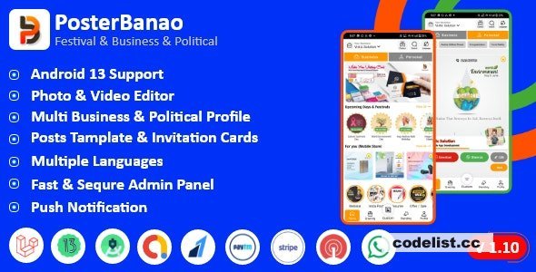 Poster Banao v2.0 - Poster Maker ,Festival &amp; Business &amp; Political , AdBanao Clone Poster Maker App - nulled