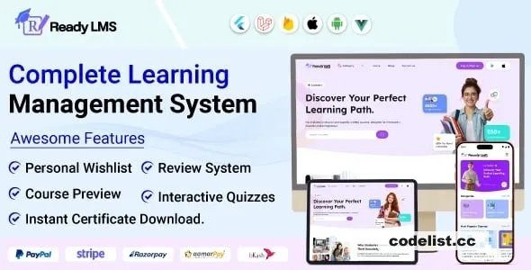 Ready LMS v2.1.0 - Complete Learning Management System Websites, Mobile app with Admin panel