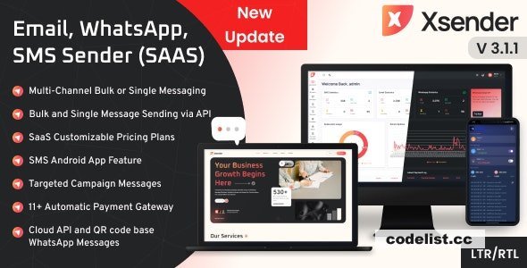XSender v3.2.3 - Bulk Email, SMS and WhatsApp Messaging Application - nulled